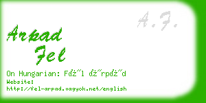 arpad fel business card